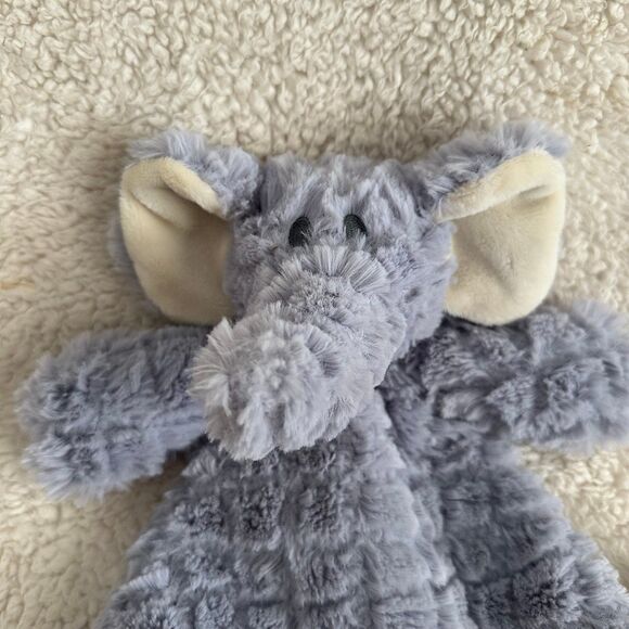 Demdaco Nat & Jules Gray Elephant Lovey Security Blanket Plush Rattle 12" Soft - Picture 2 of 5